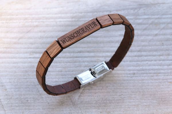 Holz Armband Gravur "Woody" slim